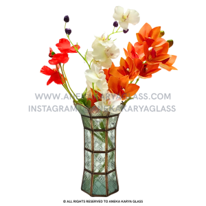Octagonal Decorative Glass Vase
